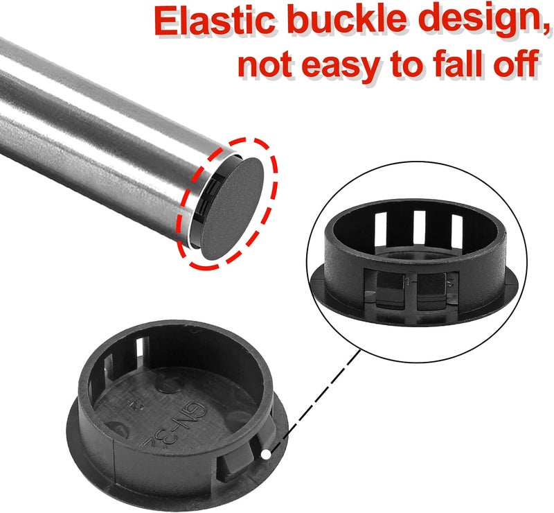 Moicstiy 30 PCS Black Hole Plugs - 3/4 inch (19mm) Plastic Flush Type Hole Plugs Snap in Locking Hole Tube, Used for Furniture, Cabinet, Pipe & Tube, Round End Caps Cover Inserts - Image 3
