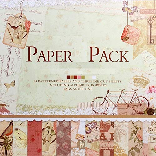 Qatalitic Designer Pattern Design Printed Papers Paper Pack for Art & Craft (VS12006), 12 X 12 Inch for Greeting Cardmaking & Project Book Making (24 Patterned Sheets + 3 Die Cut Sheets) Black - Image 1