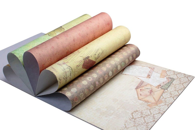 Qatalitic Designer Pattern Design Printed Papers Paper Pack for Art & Craft (VS12006), 12 X 12 Inch for Greeting Cardmaking & Project Book Making (24 Patterned Sheets + 3 Die Cut Sheets) Black - Image 2