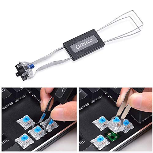 Ortarco Keycap Puller for Mechanical Keyboard Stainless Steel Keycap Remover Tool Fixing Keyboard Black - Image 2