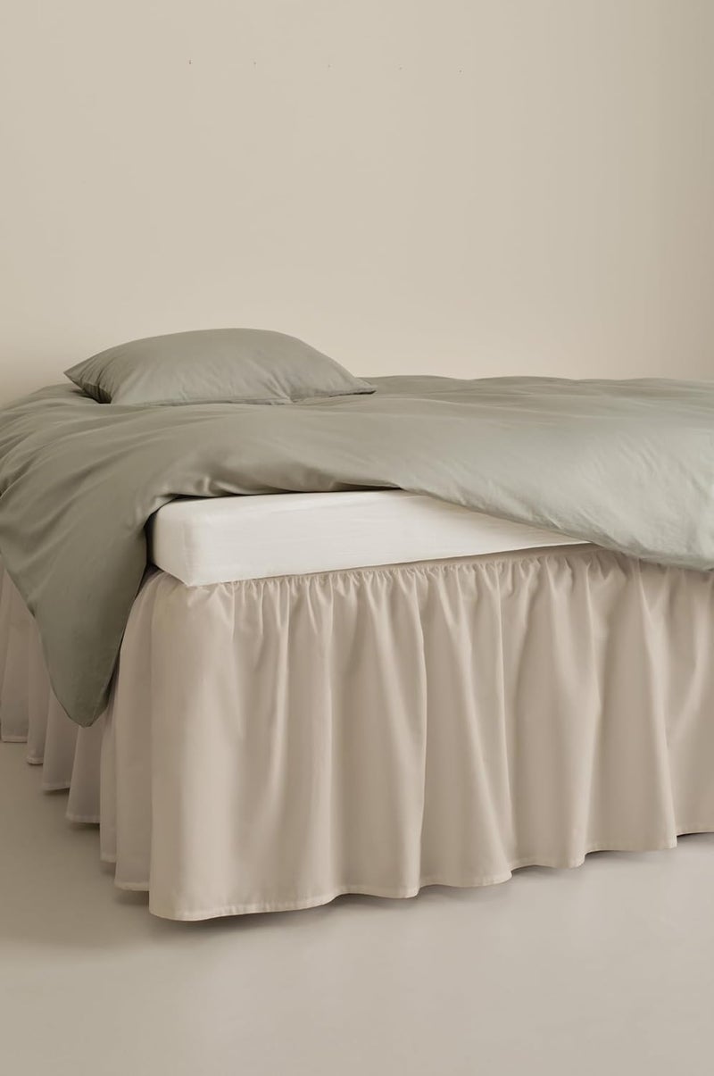 JOTEX Zack Valance Bed Skirt, 100% High-Quality Organic Cotton, Height 45 cm, Beige, 90 x 200 cm - Image 2