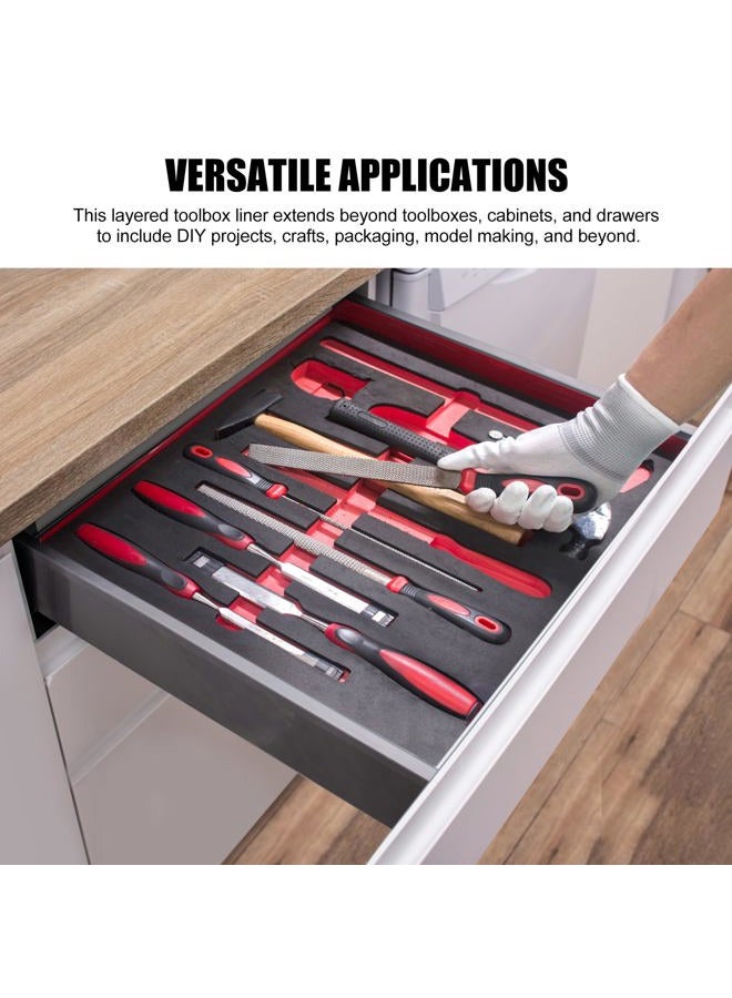 Draupnir Tool Box Organizer, 5 PCS - 15.75''x11"x0.98" Tool Box Foam Insert, Box Organizer for Toolbox, Cabinet Chest Drawer Storage Craft - Image 5