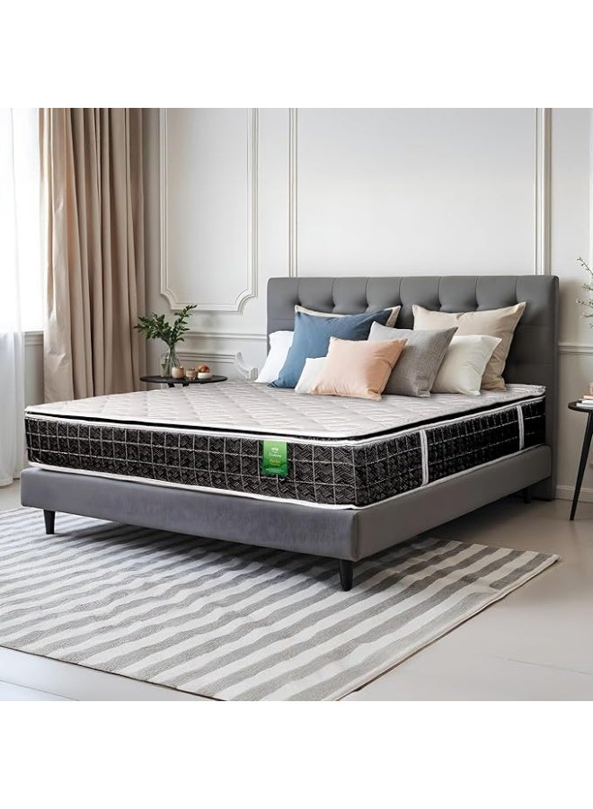 EASELIVING Pocket Pillow Top Mattress | Medium Firm Mattress with Zero Disturbance Pocket Springs | Foam Encased Edge Support | Breathable Knit Fabric (White, 120 x 200, 26, Centimeters) - Image 1