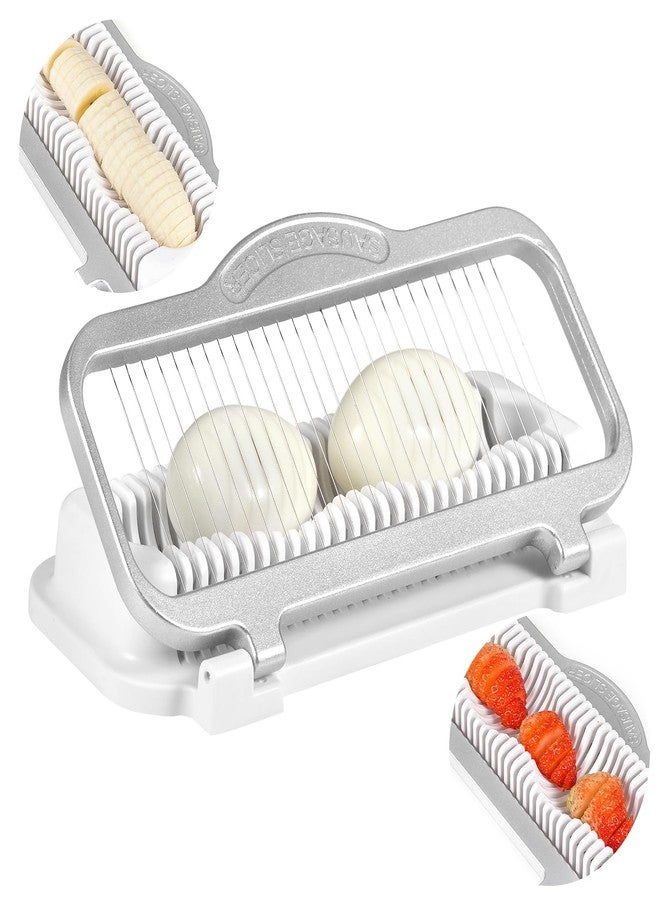 YFYTL Larger Egg Slicer for Hard Boiled Eggs Banana Slicer, Aluminium & Stainless Steel Wires Strawberry slicer Multipurpose Heavy Duty Dishwasher Safe Banana Cutter slicer - Image 1