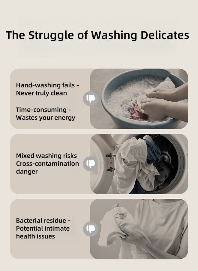 أودير غسالة محمولة OIDIRE - غسيل بتقنية 6D، تعقيم أيونات الفضة AG+، بطارية 2000mAh قابلة لإعادة الشحن عبر USB، مقاومة للماء IPX4، هادئة ومدمجة للسفر والمنازل الصغيرة - Image 2