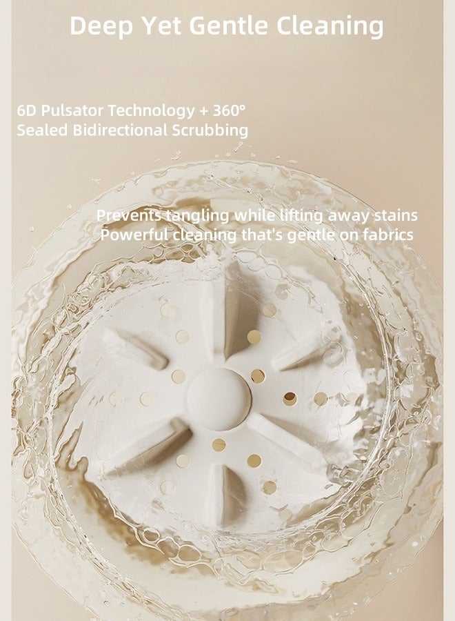 أودير غسالة محمولة OIDIRE - غسيل بتقنية 6D، تعقيم أيونات الفضة AG+، بطارية 2000mAh قابلة لإعادة الشحن عبر USB، مقاومة للماء IPX4، هادئة ومدمجة للسفر والمنازل الصغيرة - Image 3