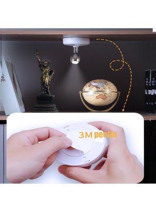 قطعتين سبوت لايت LED داخلي لاسلكي، ضوء زخرفي يعمل بالبطارية مع جهاز تحكم عن بعد، قابل للتعتيم وضبط الزاوية للوحات الحائط والخزائن وديكور المنزل، أبيض - view 4