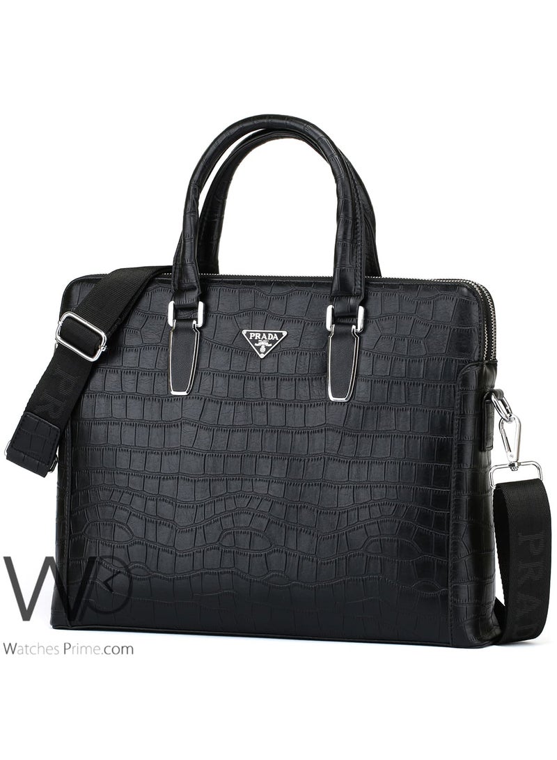 Prada Sport Prada Black Leather Briefcase Handbag - Image 1