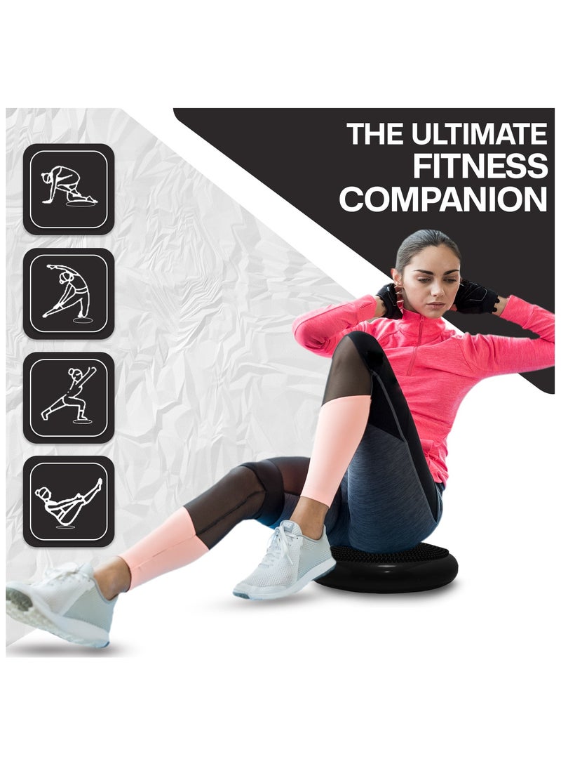 Allure Sphere Sphere Wobble Cushion - Non Slip Inflatable Balance Disc Anti-Burst Wiggle Seat - Balance Cushion With Pump For Physio, Flexible Seating - Improve Posture & Fitness - Adults & Children - Image 3