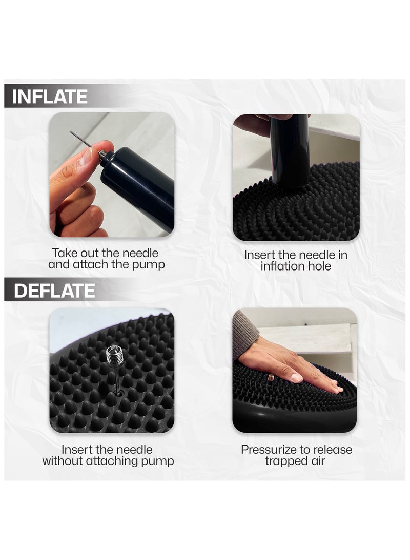 Allure Sphere Sphere Wobble Cushion - Non Slip Inflatable Balance Disc Anti-Burst Wiggle Seat - Balance Cushion With Pump For Physio, Flexible Seating - Improve Posture & Fitness - Adults & Children - Image 5