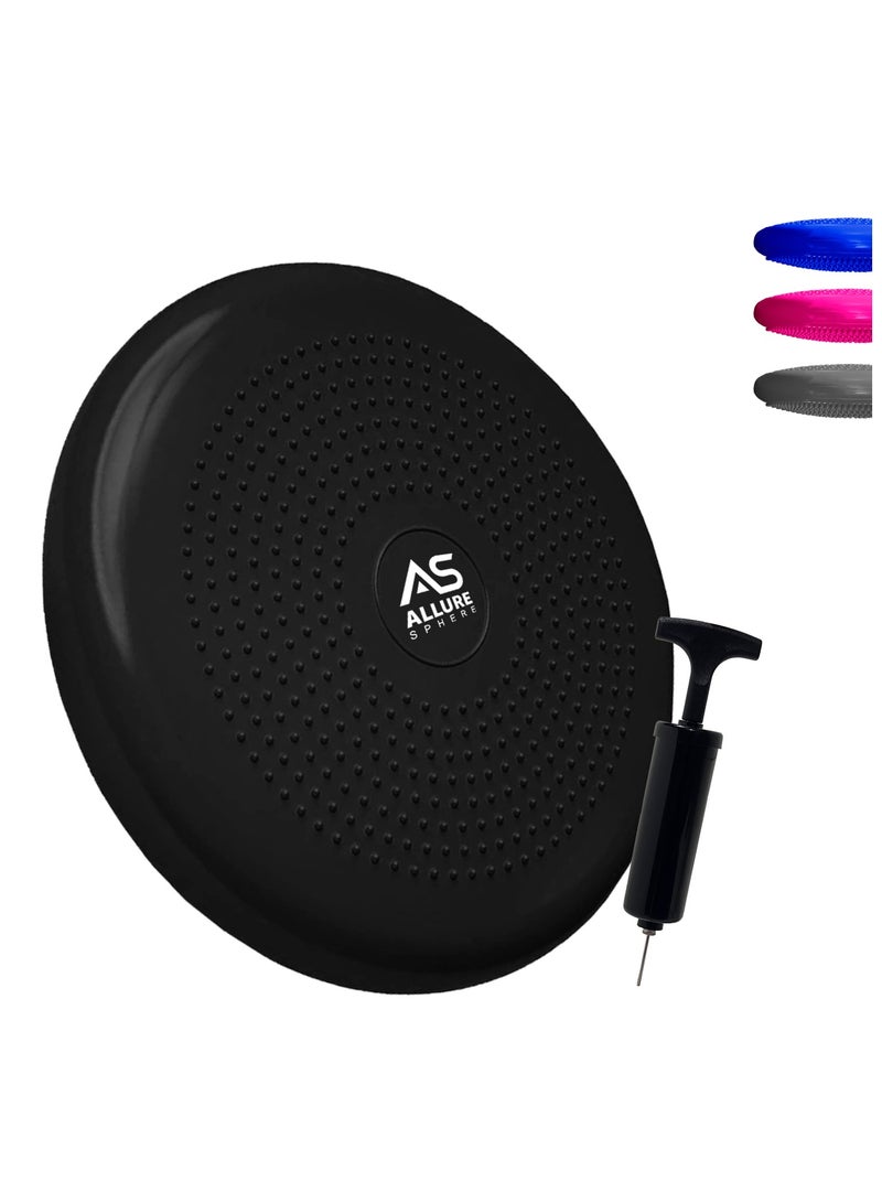 Allure Sphere Sphere Wobble Cushion - Non Slip Inflatable Balance Disc Anti-Burst Wiggle Seat - Balance Cushion With Pump For Physio, Flexible Seating - Improve Posture & Fitness - Adults & Children - Image 1