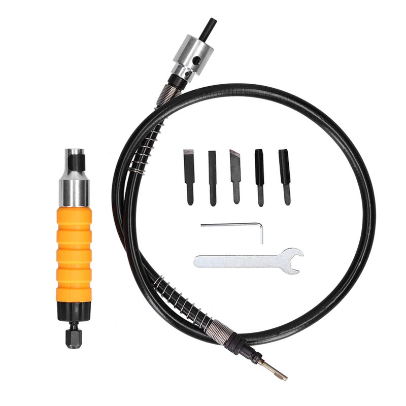 Electric Wood Chisel Carving Tool Electric Woodworking Chisel with Flexible Shaft Carving Knife Set - Image 1