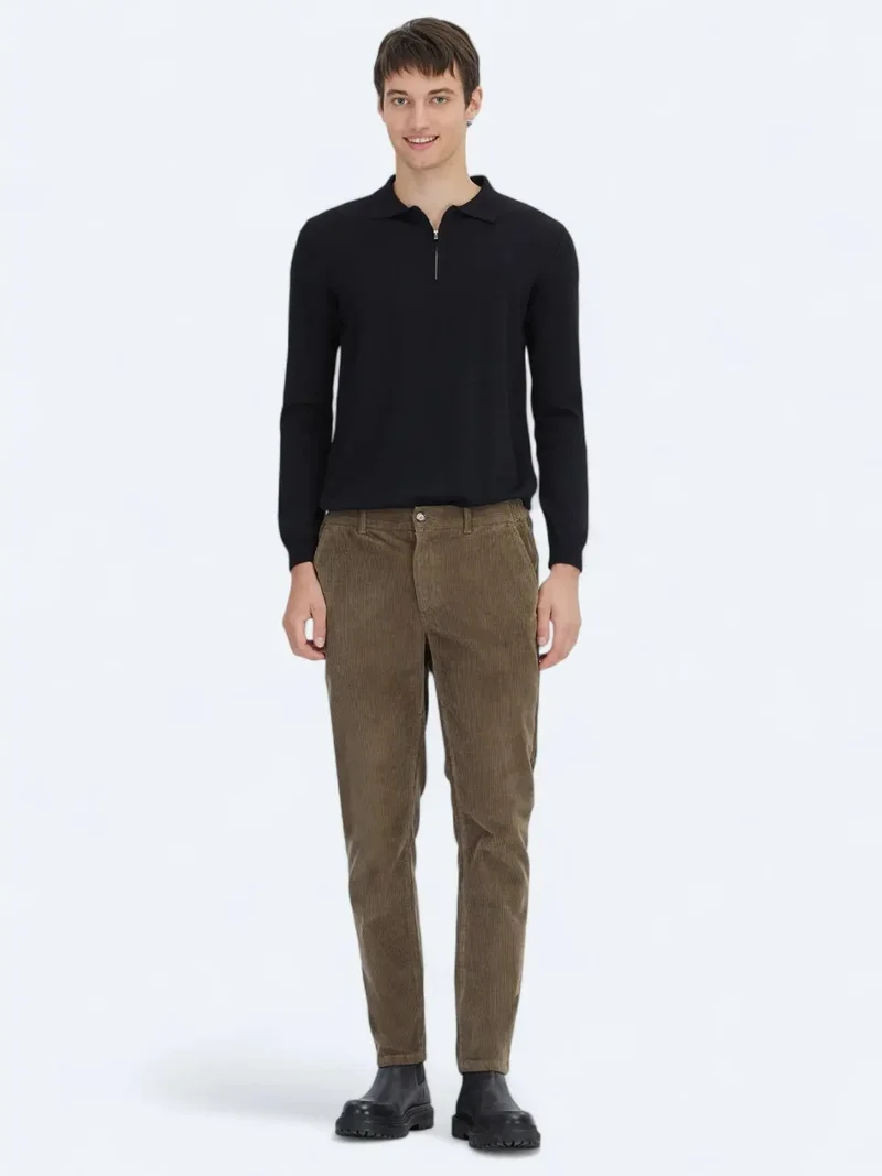 Kip Mink Weaving Jogging Fit Casual Cotton Blended Trousers