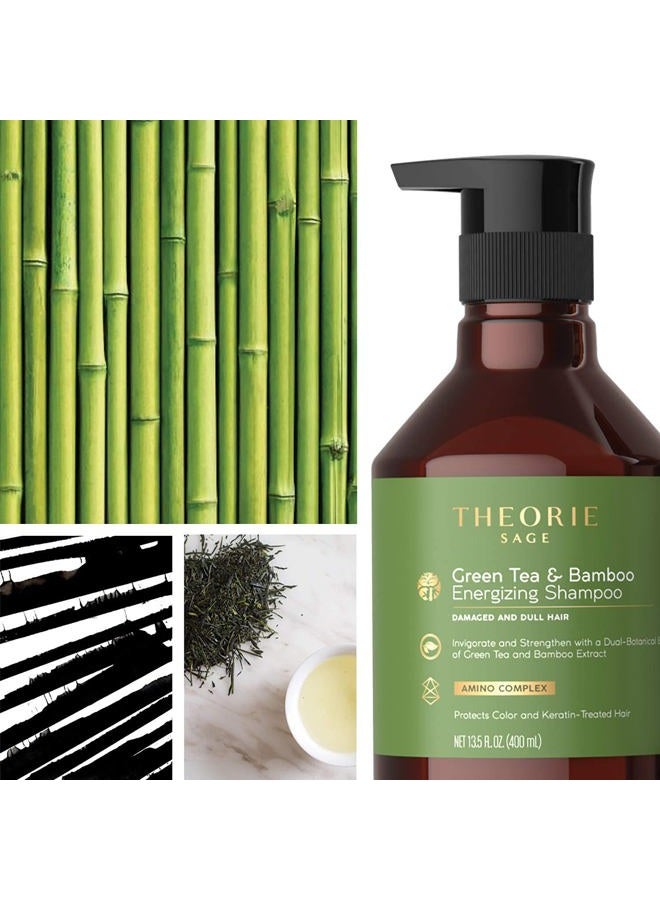 Theorie Green Tea & Bamboo Energizing Conditioner - 400mL, Restorative Formula, Invigorating Scent, Color & Keratin Safe - Image 3