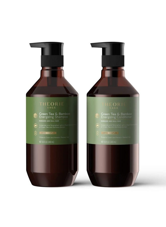 Theorie Green Tea & Bamboo Energizing Conditioner - 400mL, Restorative Formula, Invigorating Scent, Color & Keratin Safe - Image 5