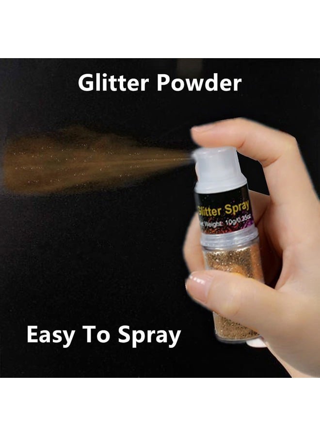 Go Ho رذاذ جليتر للشعر والجسم، رذاذ برونزر جليتر بودرة جافة للمكياج على الملابس، بودرة لامعة فضفاضة للمهرجانات، جليتر ريزين فائق الدقة للهوايات، 10 جرام - Image 2