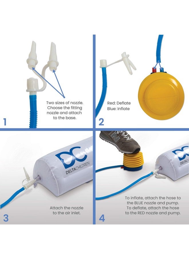 Delta Children Inflatable Bed Rails for Toddlers & Kids with Foot Pump (2 Pack) - Leak-Proof Portable Guardrails Great for Travel or at Home, White - Image 2