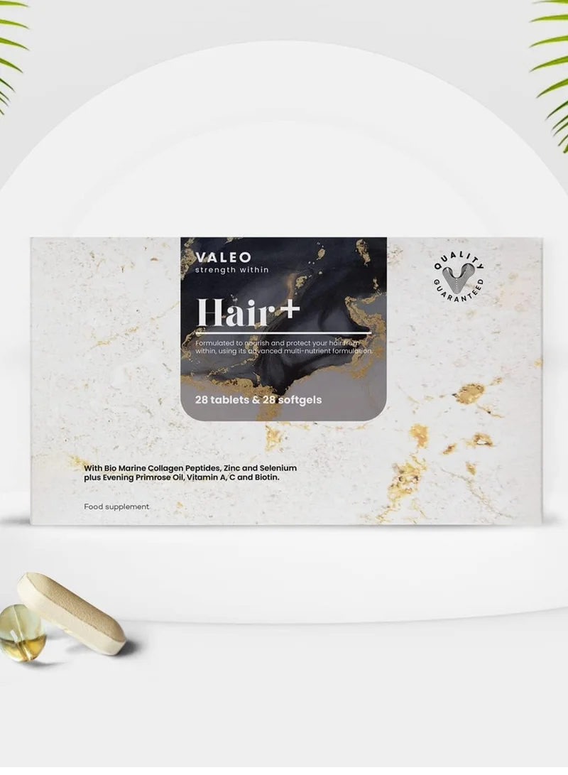 VALEO Valeo Hair+ for Lustrous & Thick Hair, 28 Tablets + 28 Softgels