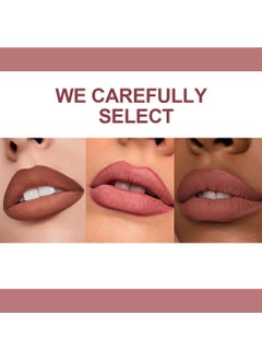 Ushas 3 Pcs Lip Liner & Lipstick Set, Long-Lasting Matte Waterproof Lip Liner and Lipstick Combo With Pink Lip Brush, Lips Makeup Gift Kit for Women#5  - Image 5