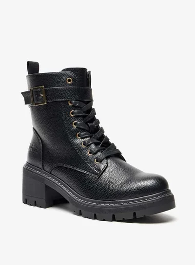 لي كوبر Women's Panelled Ankle Boots with Lace-Up Closure