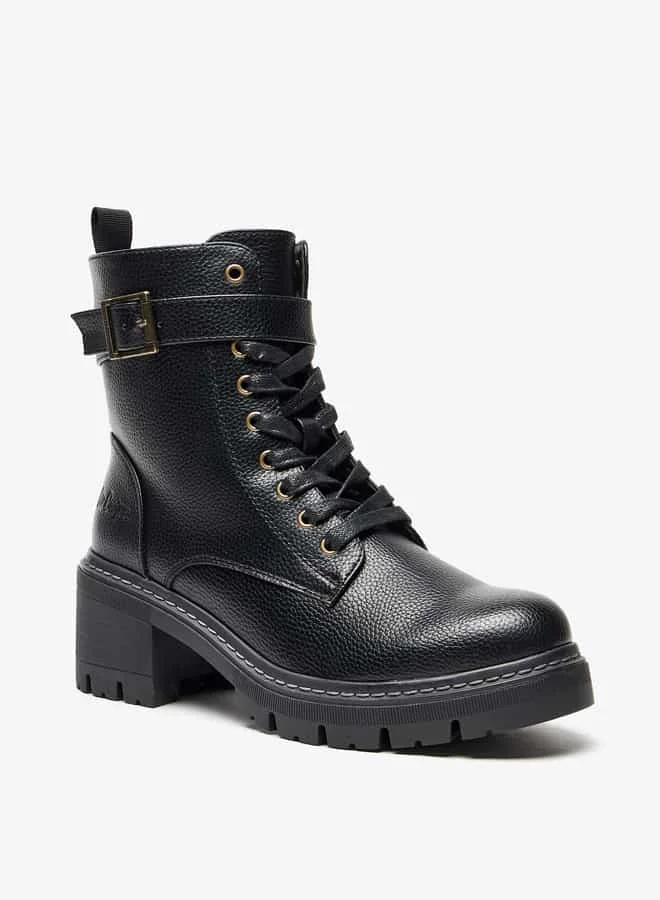 لي كوبر Women's Panelled Ankle Boots with Lace-Up Closure