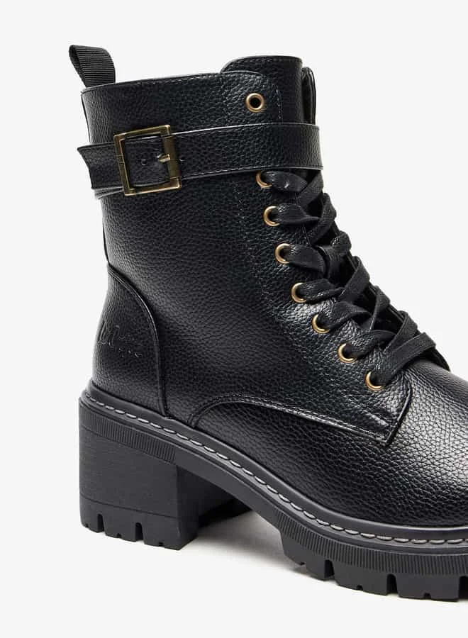 لي كوبر Women's Panelled Ankle Boots with Lace-Up Closure