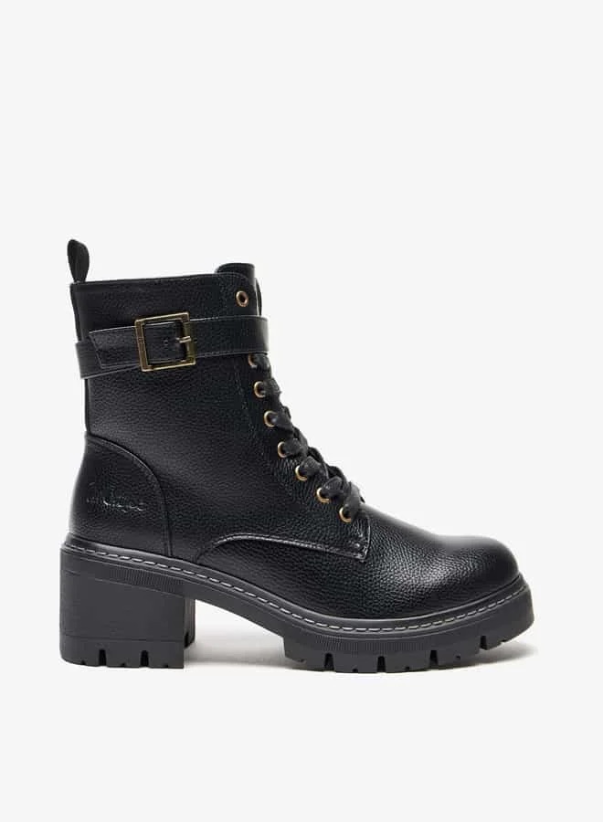 لي كوبر Women's Panelled Ankle Boots with Lace-Up Closure