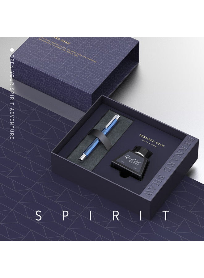 Bernard Shaw [jingling] Fountain Pen, High-end Luxury, Cape Misty Blue Premium Ink Gift Box Set, High-end Business Office Signing Pen, Teacher Gift For Women And Men, Popular Product - Image 2