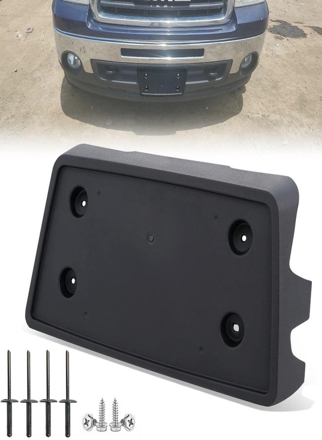 Wocch Front License Plate Frame for GMC Sierra 1500 2007-2013 for Sierra 2500HD 3500 HD 2007-2010 Front Bumper License Plate Holder Mounting Bracket Cover Replace# 15781553 Partslink# GM1068125 - Image 1