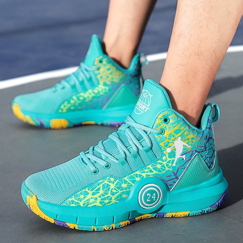 Basketball Shoes Men'S Rubber Plus Md Large Sole Light Soft Sneakers For Primary And Secondary School Students Big Kids Boys Sneakers Running Shoes - Image 2