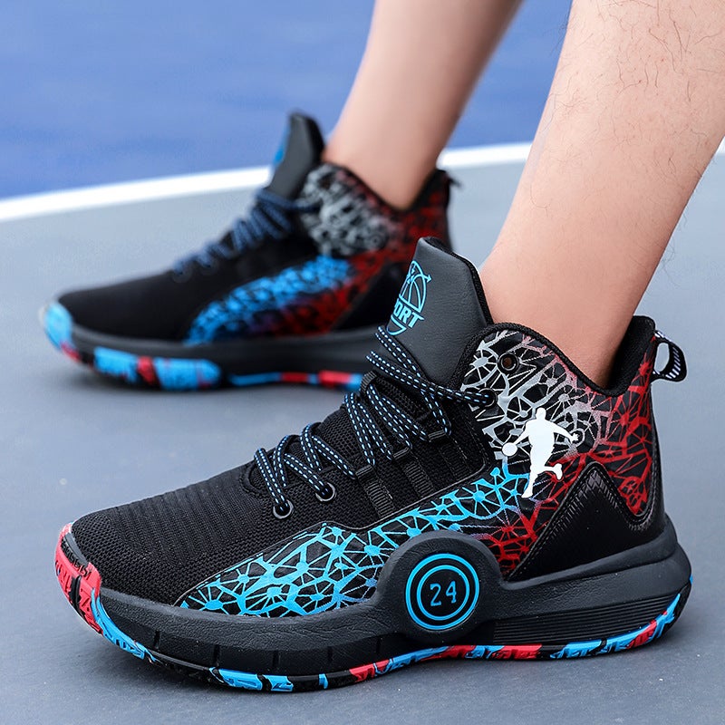 Basketball Shoes Men'S Rubber Plus Md Large Sole Light Soft Sneakers For Primary And Secondary School Students Big Kids Boys Sneakers Running Shoes - Image 4