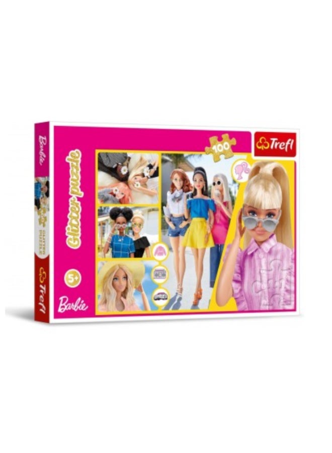 Trefl Glitter Barbie Mattel 100-Piece Jigsaw Puzzle - Image 1