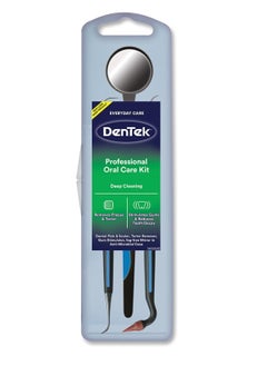 Dentek DenTek Professional Oral Care Kit, Advanced Clean- Portable, Multiple Tips, Dental Pick, Scaler, Stimulator, and Dental Mirror, White  - Image 1