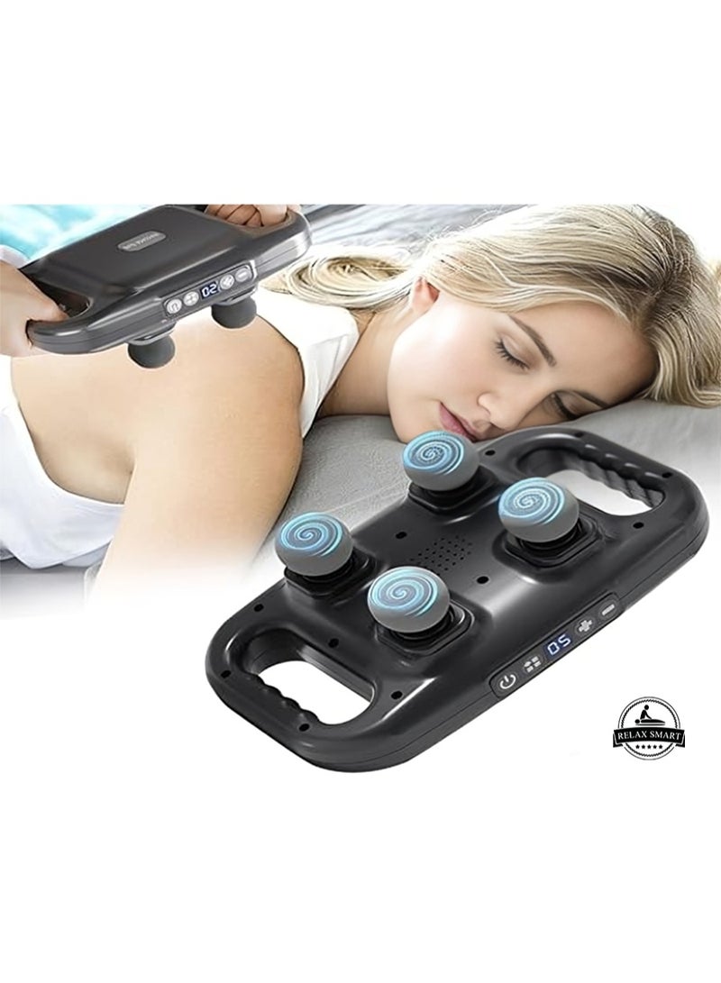 Relax Smart Deep Tissue Percussion Massage Gun – Handheld Electric Body Massager with 4 Interchangeable Heads for Muscle Relaxation, Pain Relief, and Post-Workout Recovery for Athletes - Image 3