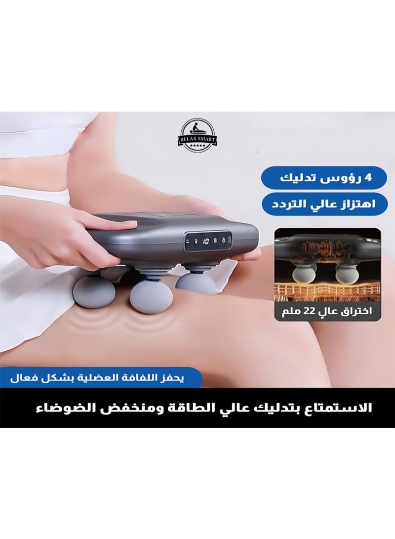 Relax Smart Deep Tissue Percussion Massage Gun – Handheld Electric Body Massager with 4 Interchangeable Heads for Muscle Relaxation, Pain Relief, and Post-Workout Recovery for Athletes - Image 5