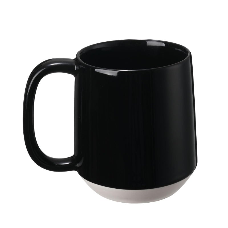 Miicol Ceramic Coffee Mug, 16 oz Large Coffee Cup, Tea Mug with Handle, Flat Bottom Mug for Men, Women, Office, Microwave and Dishwasher Safe, Multi-Color, Panda Black - Image 1