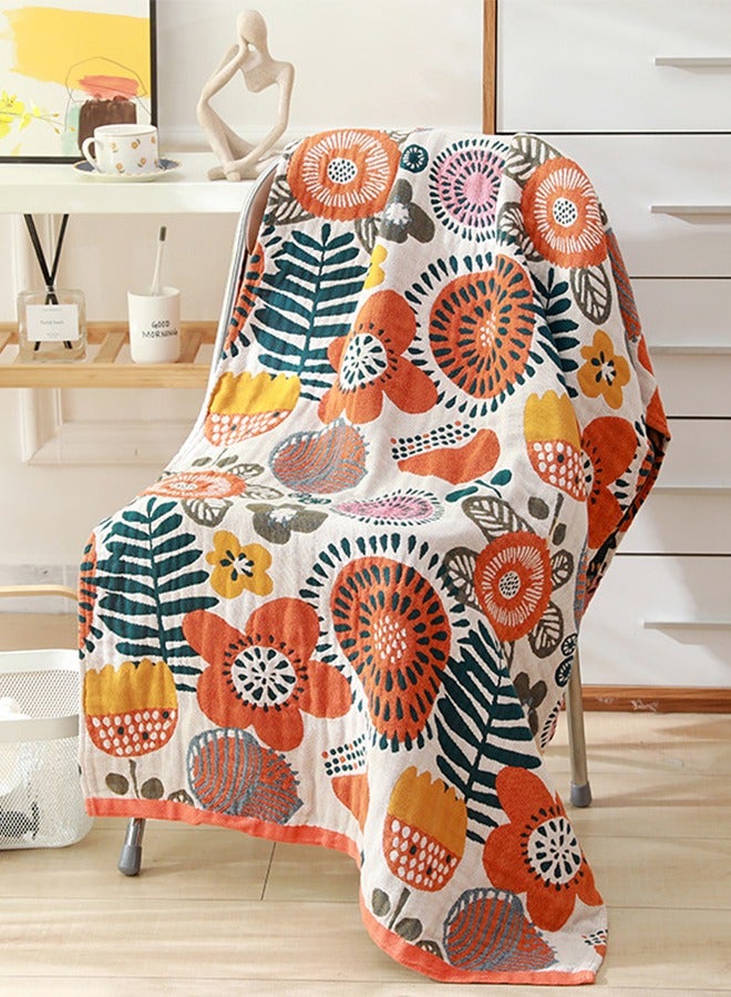 Bath Towel Oversized Adult Cotton Bath Towel Bohemian-inspired Style, 4-Layered Softness, Minimal Shedding, Quick Absorption & Fast Drying, Wrapping Capability, Double Sided Pattern 80*160cm  - Image 1