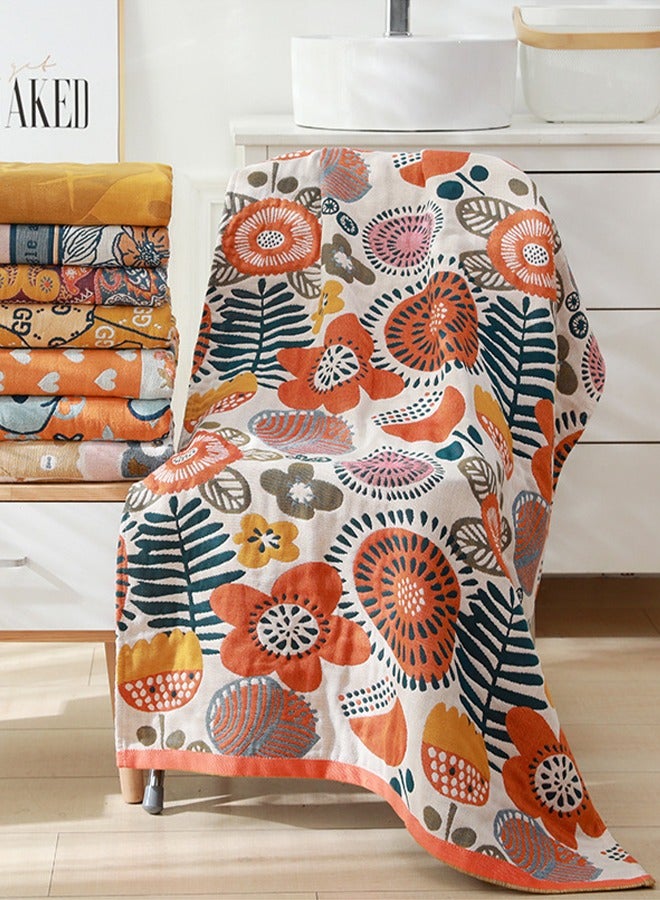 Bath Towel Oversized Adult Cotton Bath Towel Bohemian-inspired Style, 4-Layered Softness, Minimal Shedding, Quick Absorption & Fast Drying, Wrapping Capability, Double Sided Pattern 80*160cm  - Image 2