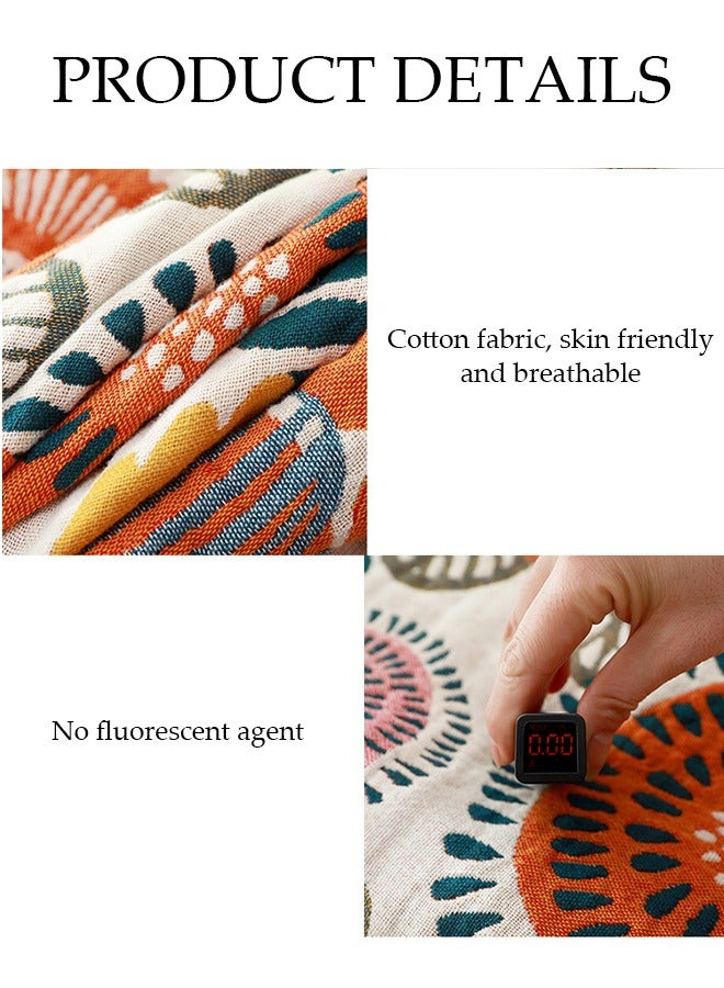 Bath Towel Oversized Adult Cotton Bath Towel Bohemian-inspired Style, 4-Layered Softness, Minimal Shedding, Quick Absorption & Fast Drying, Wrapping Capability, Double Sided Pattern 80*160cm  - Image 5