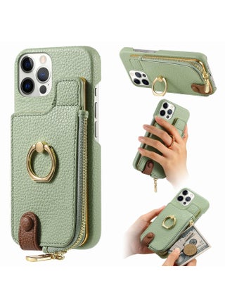 Case Cover For iPhone 12 Pro Litchi Leather Oil Edge Ring Zipper Wallet Back Phone Case(Tea Green) - pzsku/Z58F33B87CF36DCA49BD4Z/45/1754774892/7a4b3ac5-131f-4115-b83a-6a8ecbe44d21
