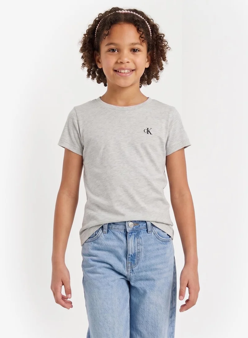 Calvin Klein Jeans Pvhblack/Brightwhite 2-Pack Monogram Slim Crew Neck T-Shirts for Women | Best Price UAE