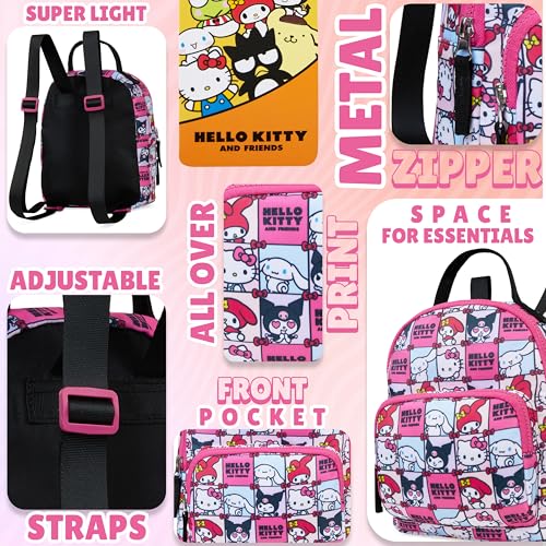 Get Trend Hello Kitty Mini Backpack for Kids Girls 9x7” Travel Bag Kawaii Bag for Daycare Trips Vacation Fashion Gifts for Girls (Pink Hello Kitty) - Image 4