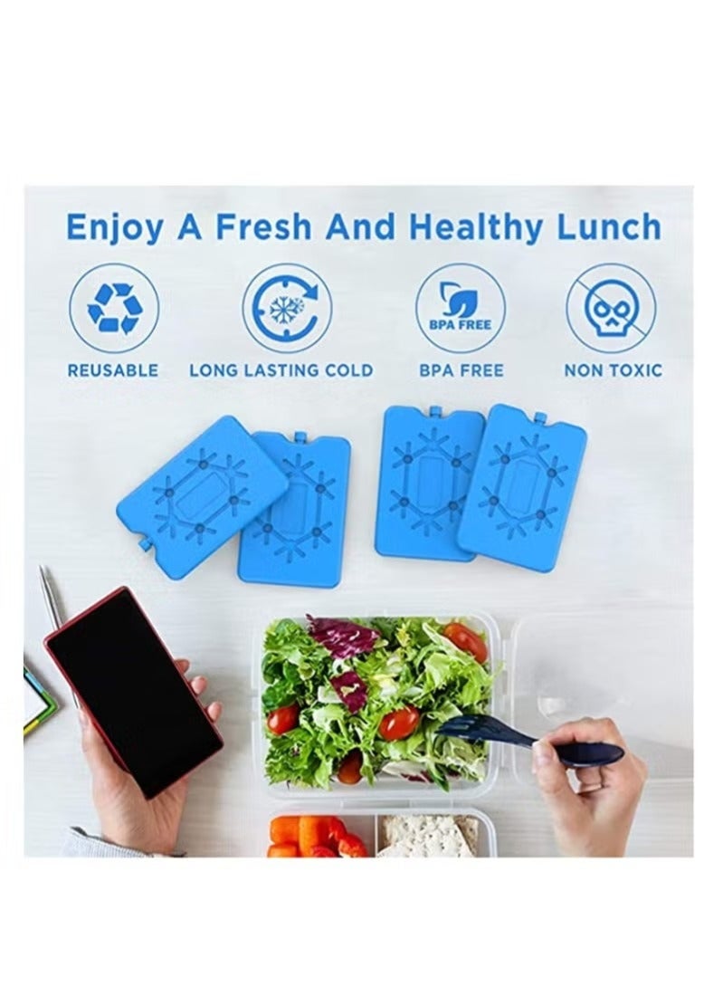 WALALLA 4 Pcs Ice Packs for Lunch Box, Reusable Ultra Thin Freezer Packs Long Lasting for Coolers, Cooler Bag for Work, School, Picnic or Camping Keep Food Fresh Lightweight Design for Easy Carrying - Image 5