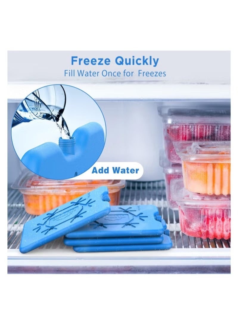 WALALLA 4 Pcs Ice Packs for Lunch Box, Reusable Ultra Thin Freezer Packs Long Lasting for Coolers, Cooler Bag for Work, School, Picnic or Camping Keep Food Fresh Lightweight Design for Easy Carrying - Image 3