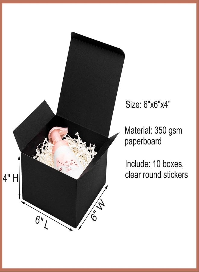 Mcfleet Black Gift Boxes with Lids 6x6x4 Inches 10 Pack Groomsmen Proposal Cardboard Craft Small Gift Box for Christmas, Wedding, Graduation, Holiday, Birthday Presents Packaging - Image 2