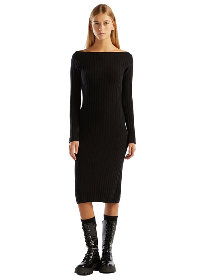 Benetton KNIT DRESS WITH BOAT NECK  - Image 1
