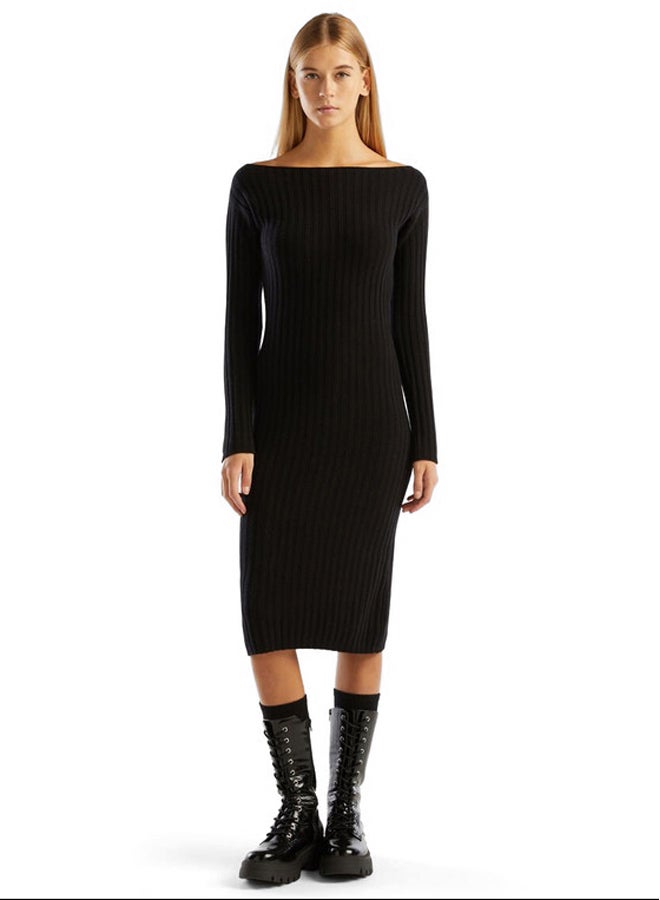 Benetton KNIT DRESS WITH BOAT NECK  - Image 5