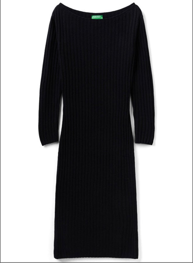 Benetton KNIT DRESS WITH BOAT NECK  - Image 4