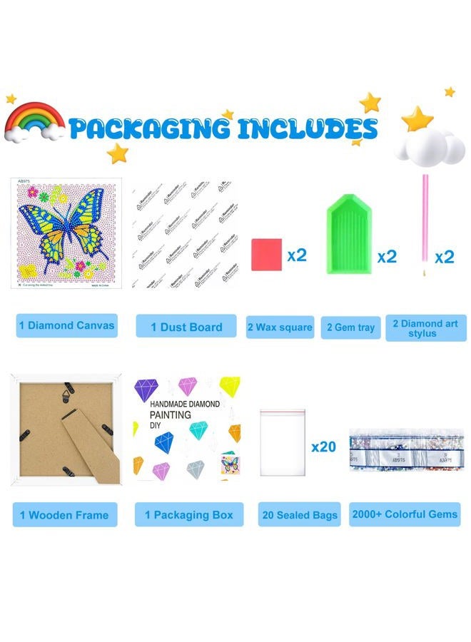 Nardoll Crafts for Girls 8-12 - Diamond Art Kits with Wooden Frame - Diamond Art Kits for Kids - Arts and Crafts for Kids Ages 4-6 8-10 - GEM Art Supplies Dots for Adult Beginners Home Wall Decor Gifts - Image 2
