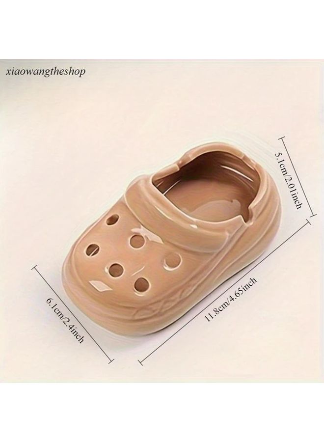 Ceramic Coffee Color Ashtray Simulation Footprint Design for Home Office Decoration Gift - Image 3